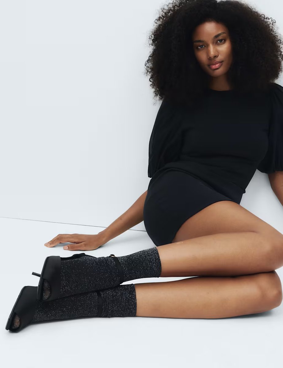 Marks & Spencer M&S Glitter Ankle Highs Silver - 2