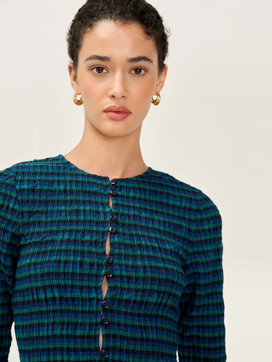 OMNES Mina Dress in Blue and Green - 2