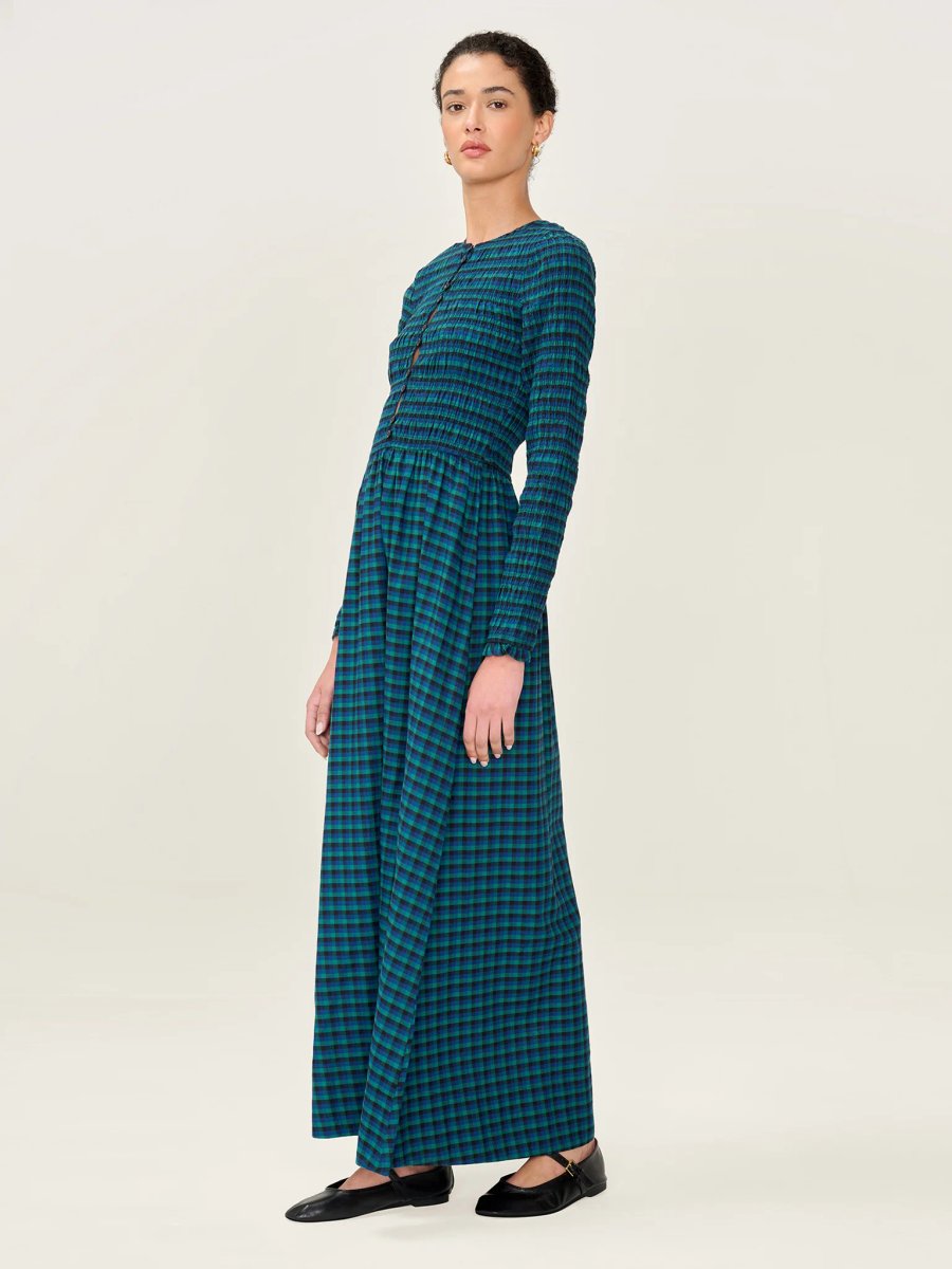 OMNES Mina Dress in Blue and Green - 4