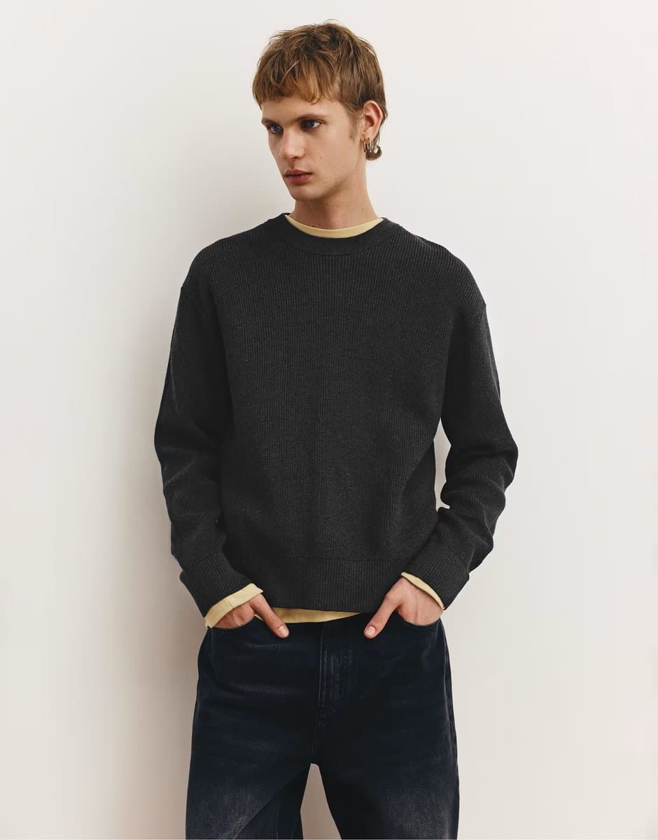 ASOS ASOS Pull&Bear Round Neck Sweater in Black