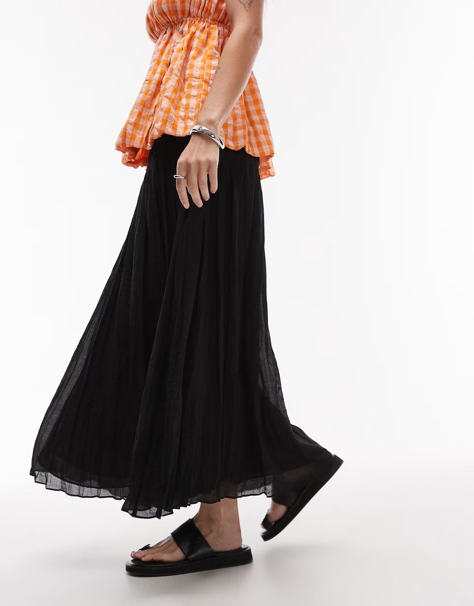 ASOS Mango ruched top midi skirt black - 2