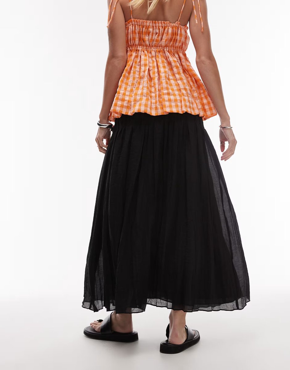 ASOS Mango ruched top midi skirt black - 4