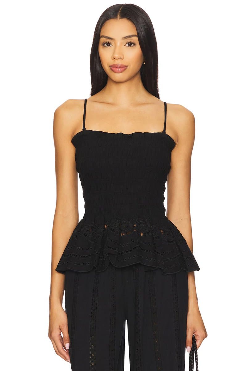 revolve Revolve Martina Cami with Lace Detail in Black