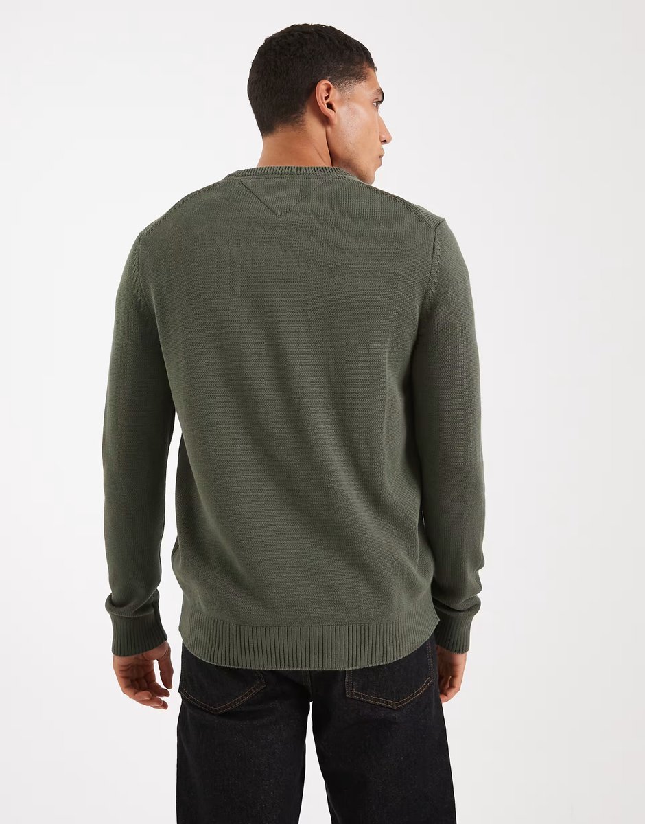 ASOS Tommy Jeans essential jumper in dark green - 3