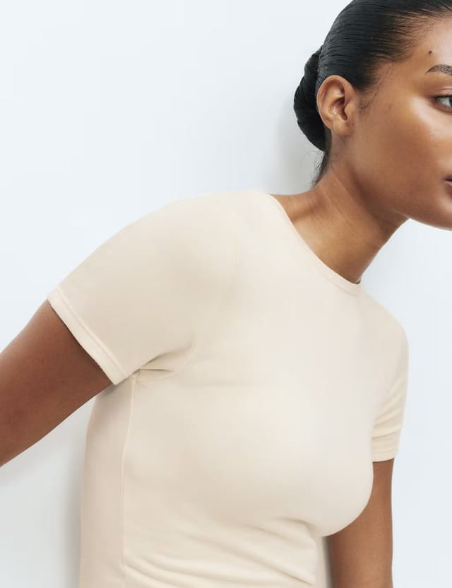 Marks & Spencer M&S Heatgen™ Medium Short Sleeve Thermal Top Cream - 2