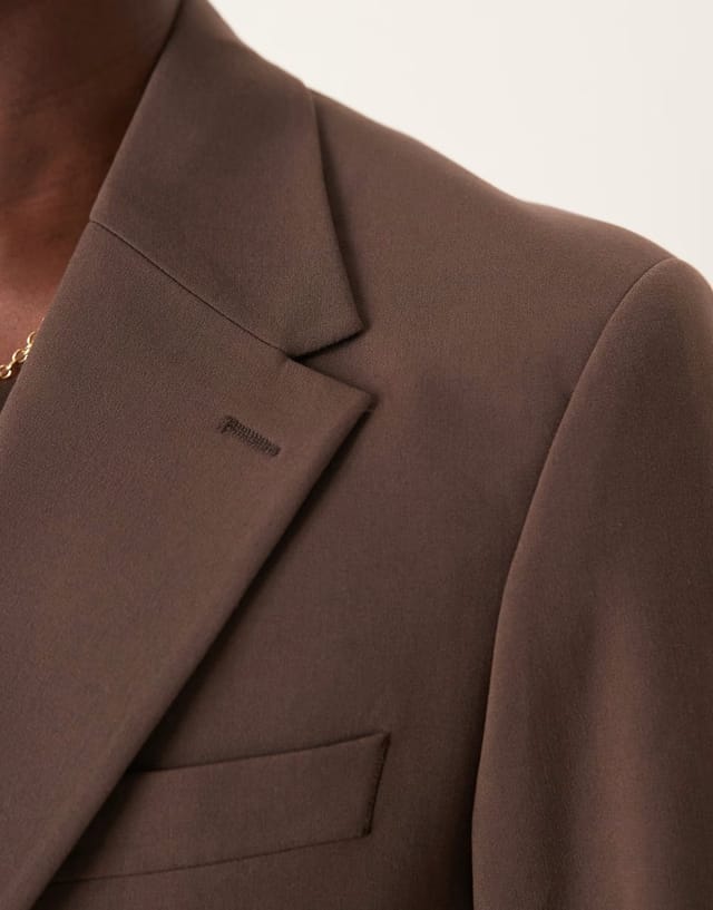 ASOS ASOS DESIGN four way stretch skinny fit suit jacket in brown - 3