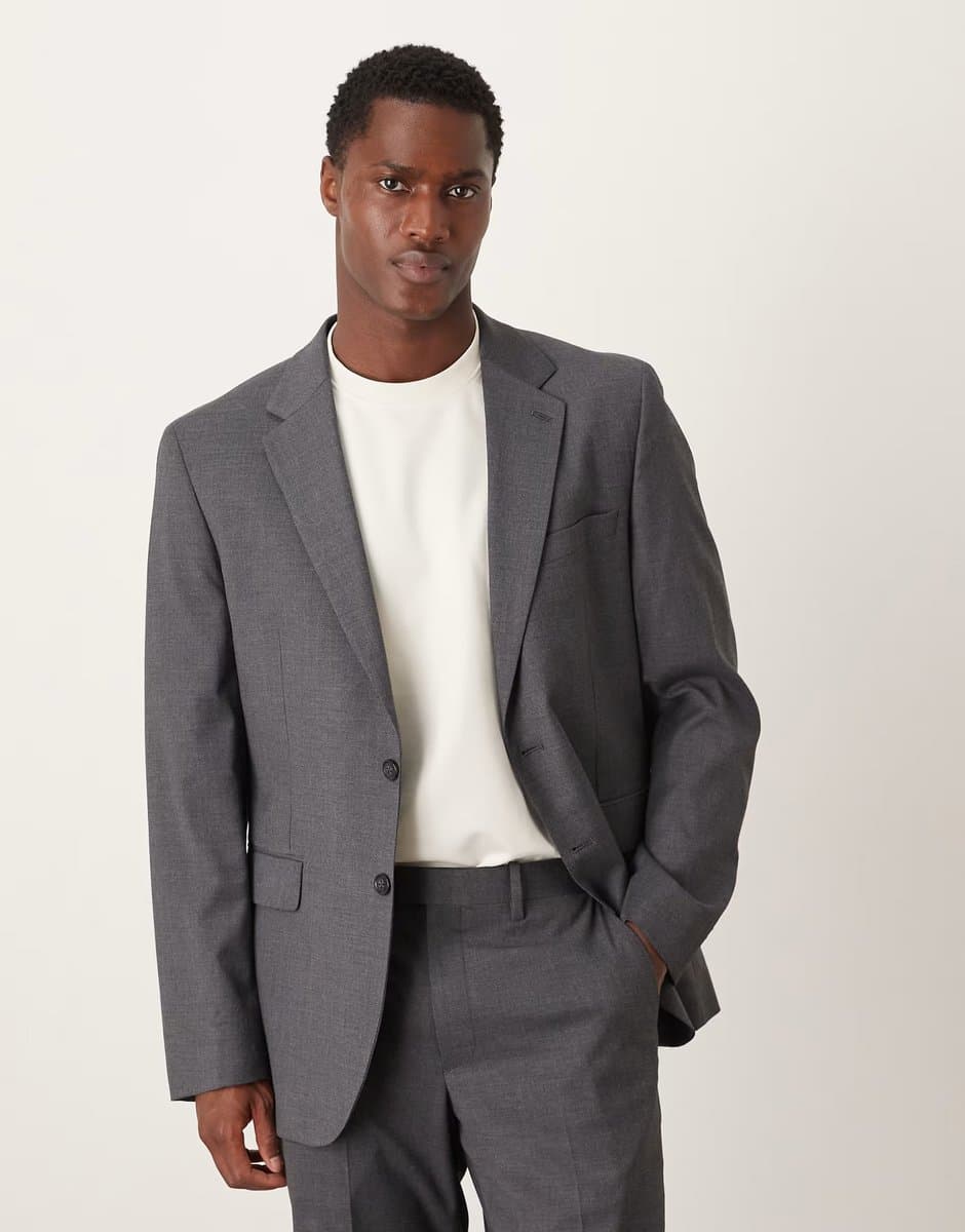ASOS Mango Milan slim fit blazer co-ord in grey