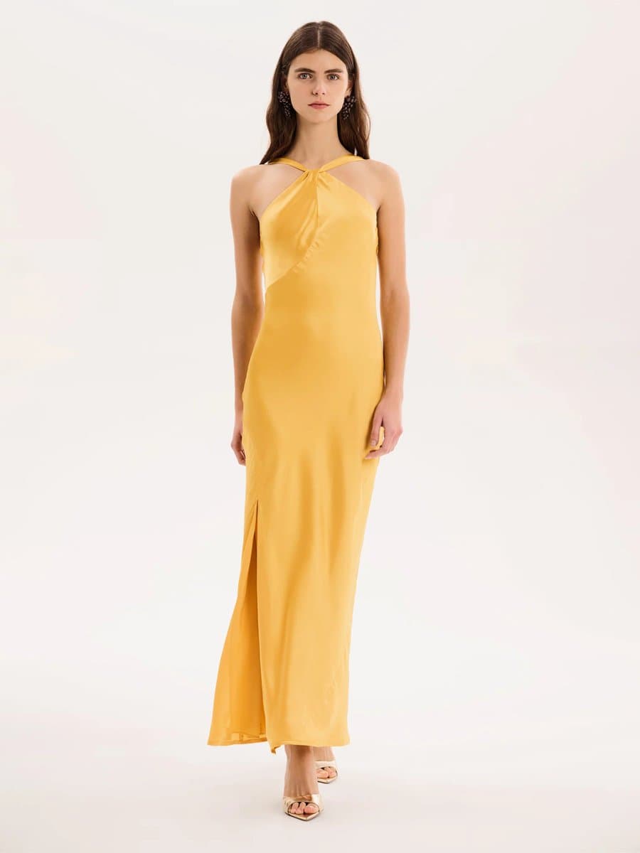 OMNES Alessia Dress in Egg Yolk Yellow