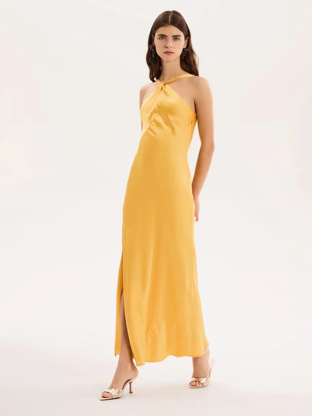 OMNES Alessia Dress in Egg Yolk Yellow - 2