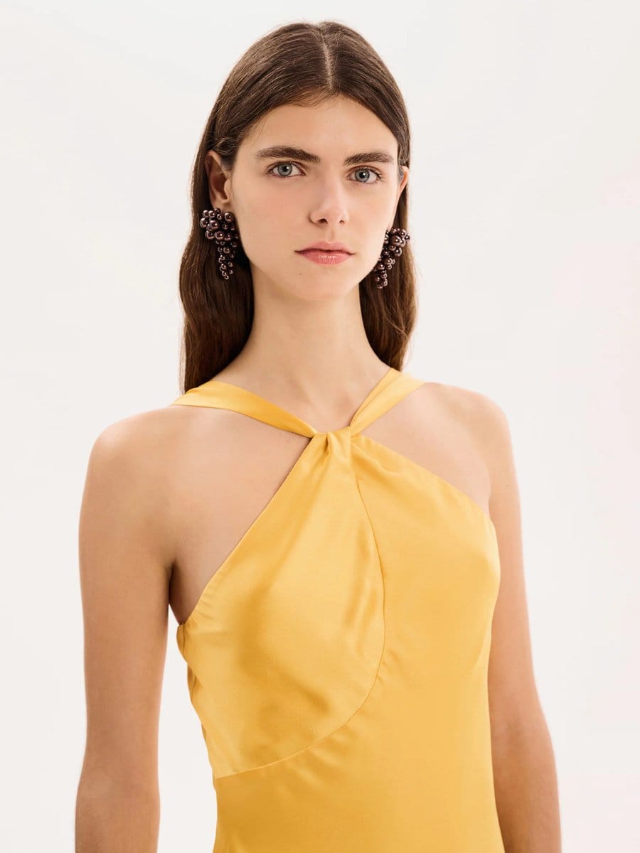OMNES Alessia Dress in Egg Yolk Yellow - 4