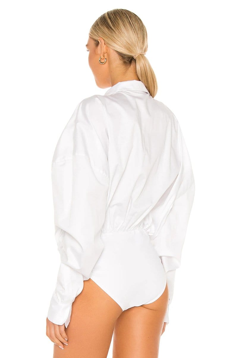 revolve Oversized Boyfriend Shirt Bodysuit - 4