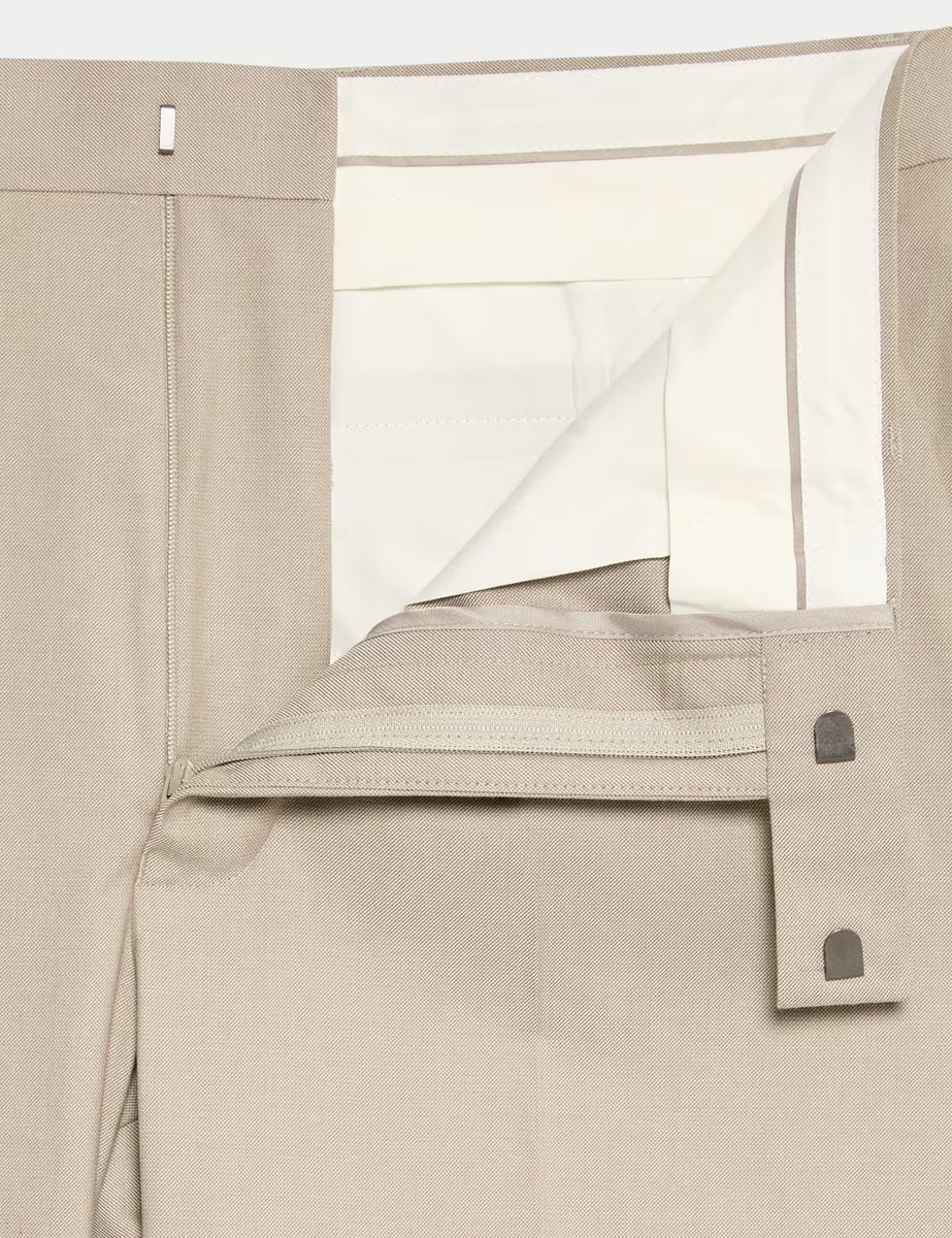 Marks & Spencer M&S Regular Fit Stretch Suit Trousers Neutral - 2