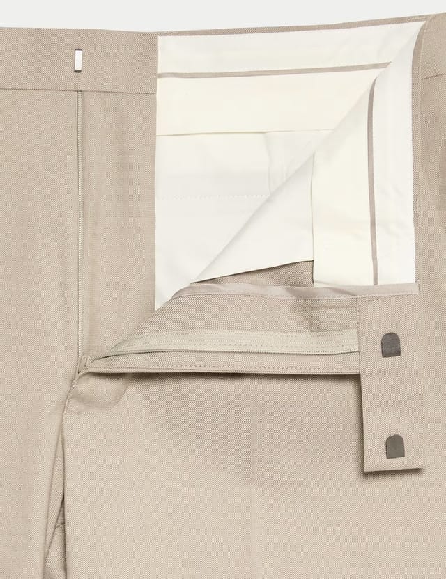 Marks & Spencer M&S Regular Fit Stretch Suit Trousers Neutral - 2
