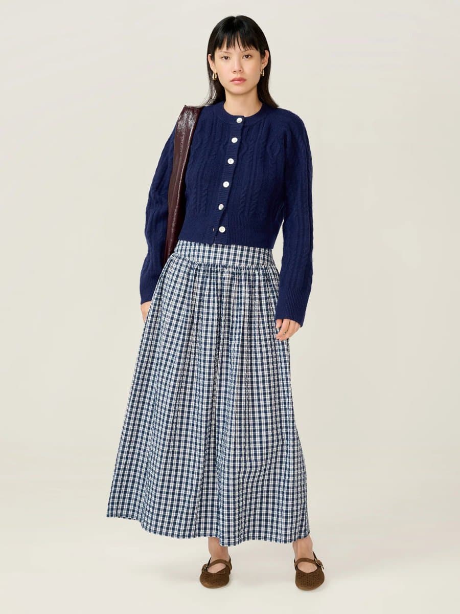OMNES Darcie Check Skirt