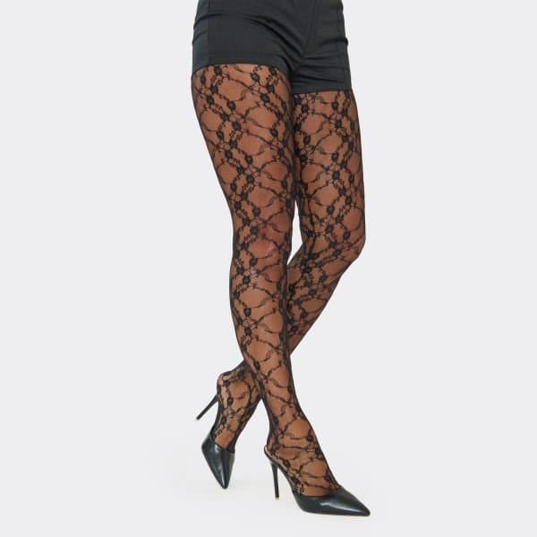 EGO EGO Black Lace Floral Tights