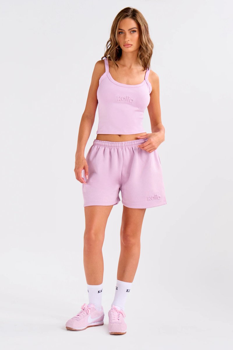 Kaiia Kaiia Embossed Logo Cami Top Parma Violet - 2
