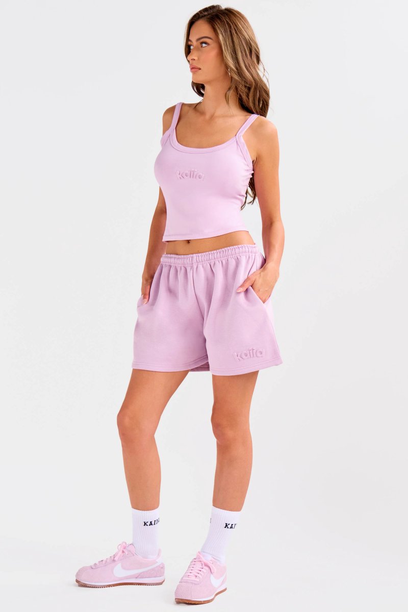 Kaiia Kaiia Embossed Logo Cami Top Parma Violet - 4