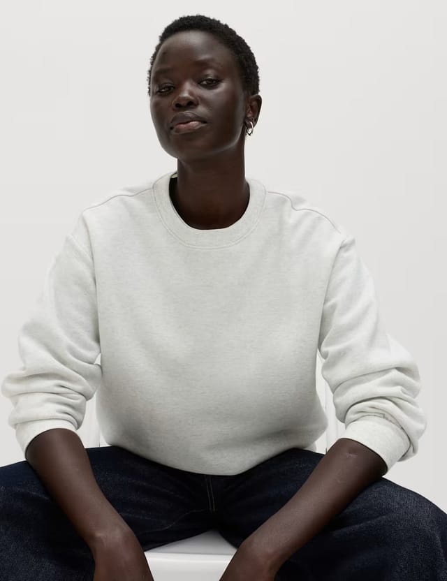 Marks & Spencer M&S 2 Pack Cotton Rich Crew Neck Sweatshirts Black/Grey - 2