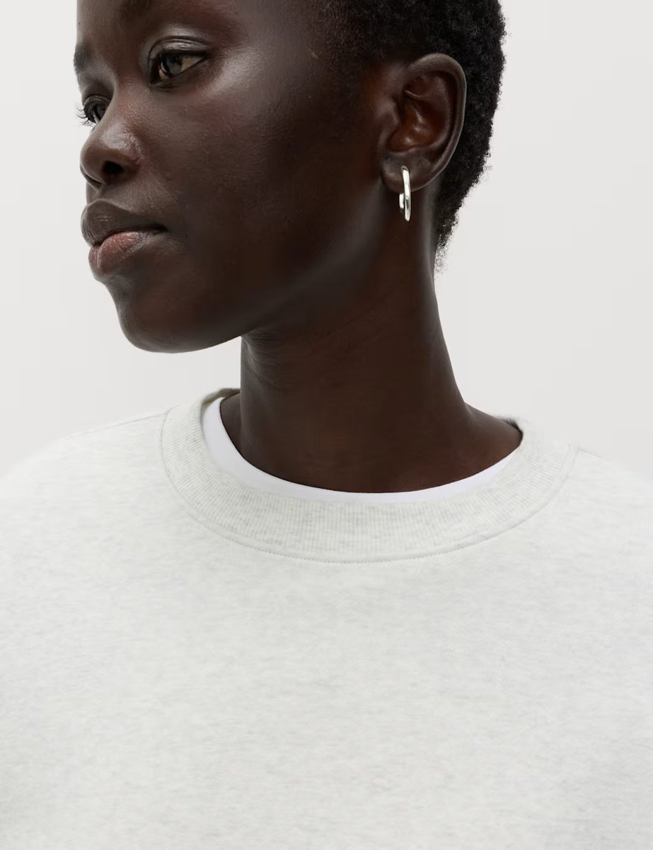 Marks & Spencer M&S 2 Pack Cotton Rich Crew Neck Sweatshirts Black/Grey - 3