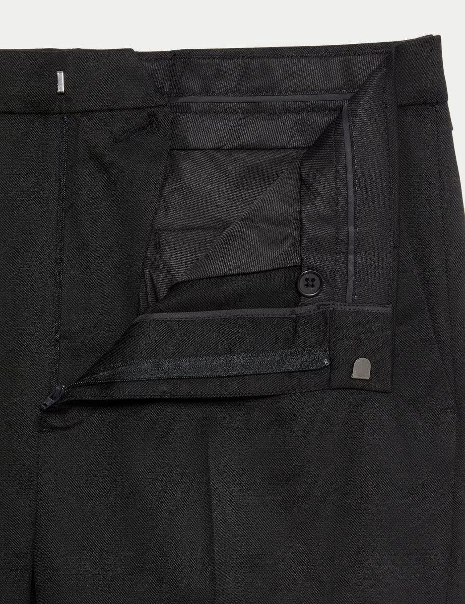 Marks & Spencer M&S Regular Fit Smart Stretch Trousers Black - 2