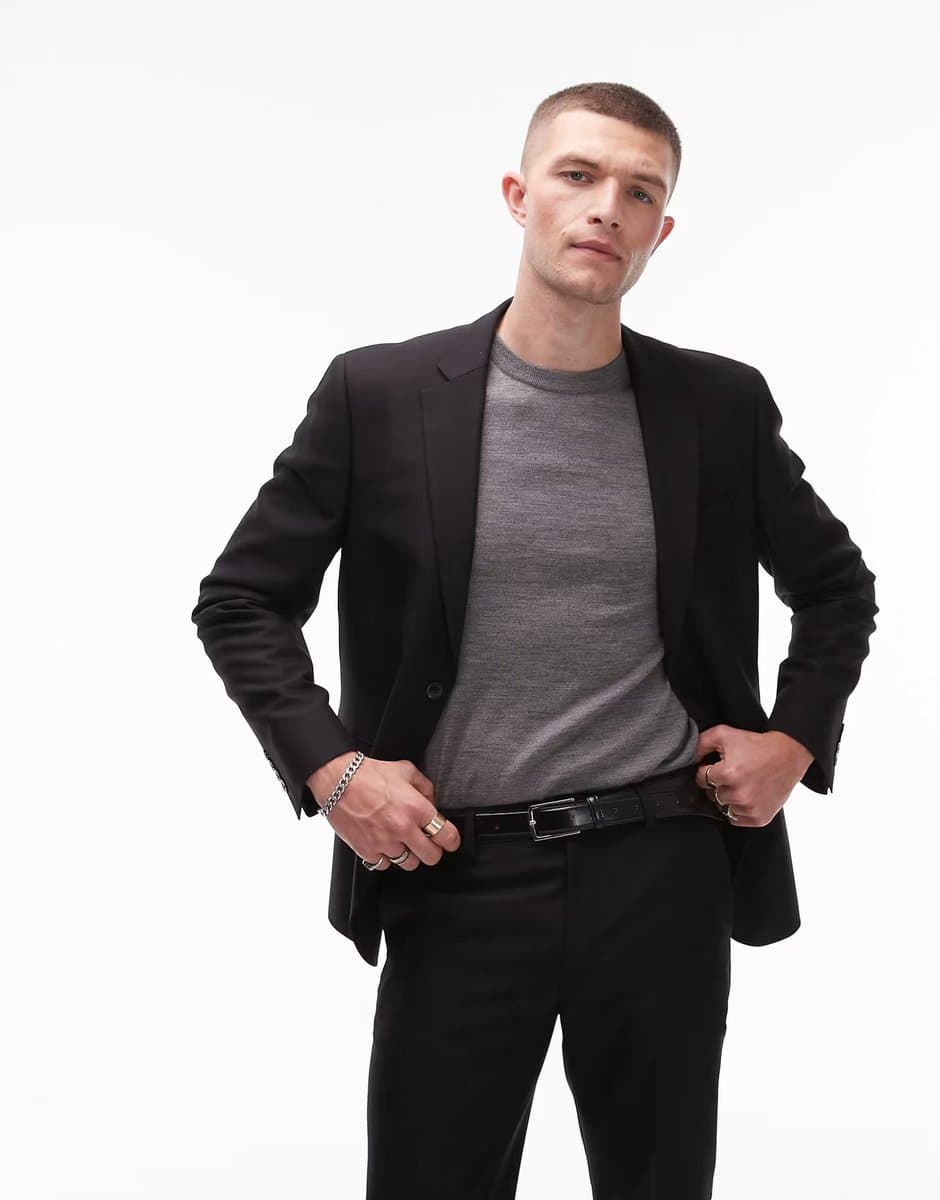 ASOS ASOS Topman Skinny Suit Jacket in Black