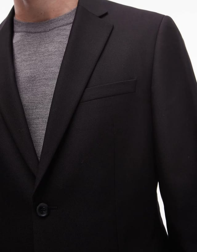 ASOS Topman skinny suit jacket in black - 2