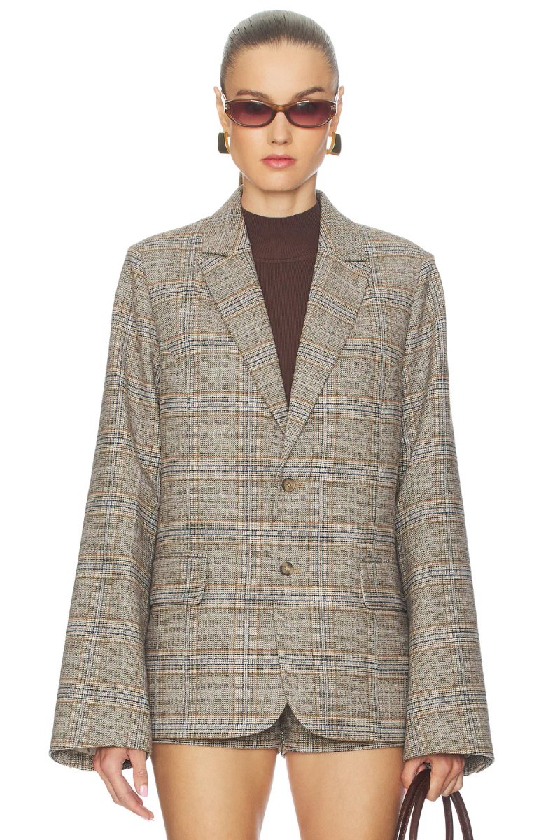 revolve Oversized Tartan Blazer - 2