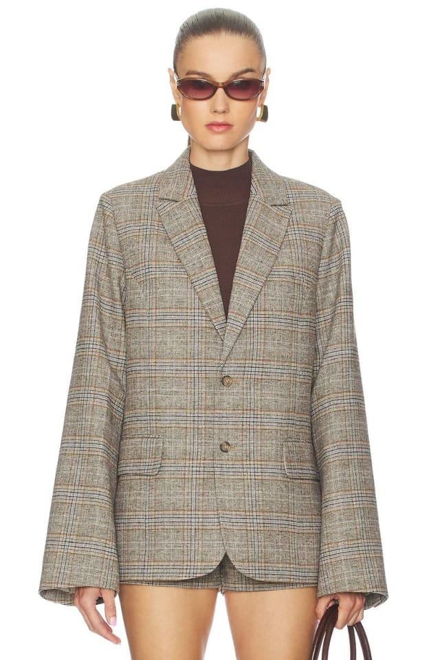 revolve Oversized Tartan Blazer - 2
