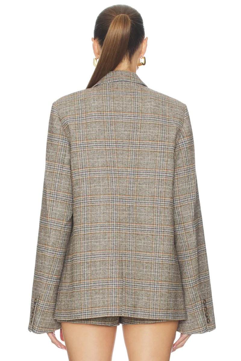 revolve Oversized Tartan Blazer - 4
