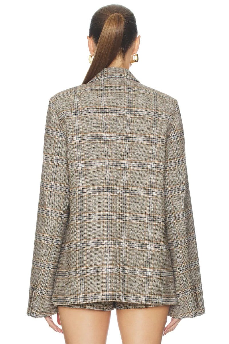 revolve Oversized Tartan Blazer - 4