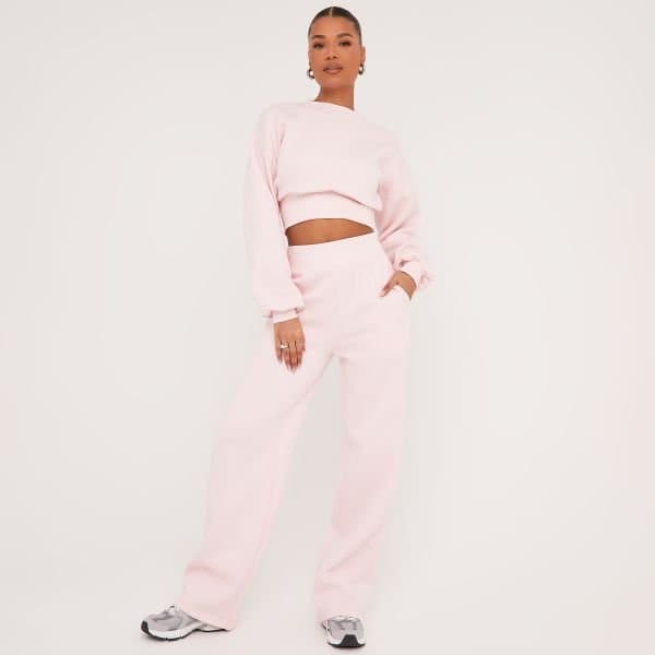 EGO EGO Elasticated Waist Pink Wide Leg Joggers