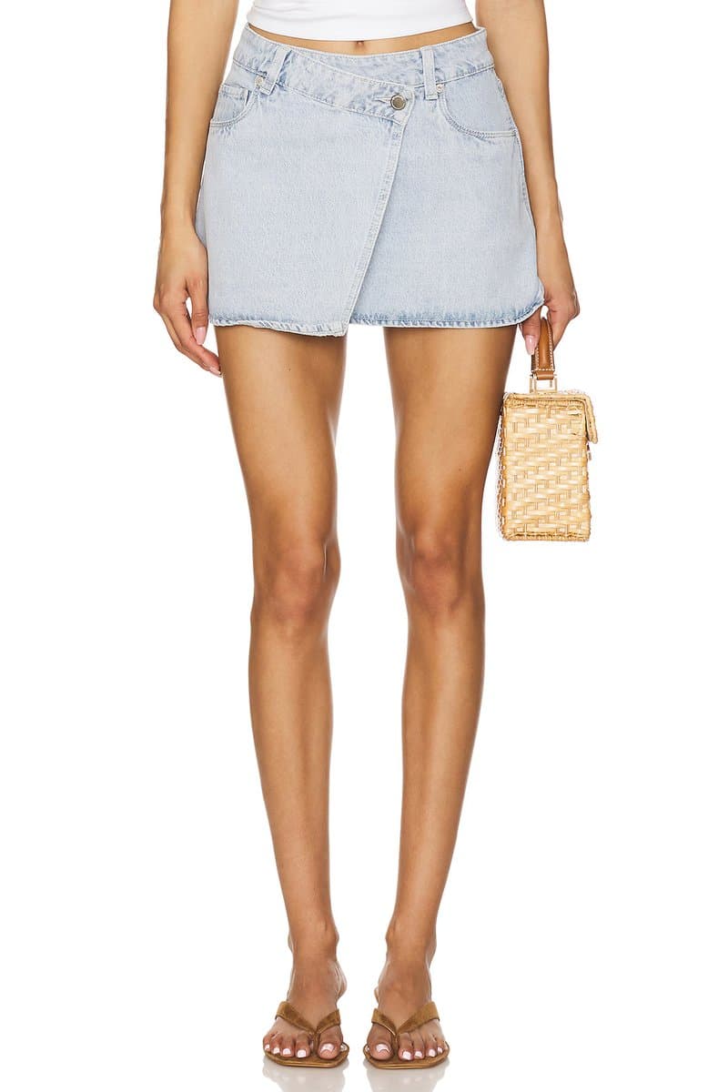 revolve Denim Wrap Skirt