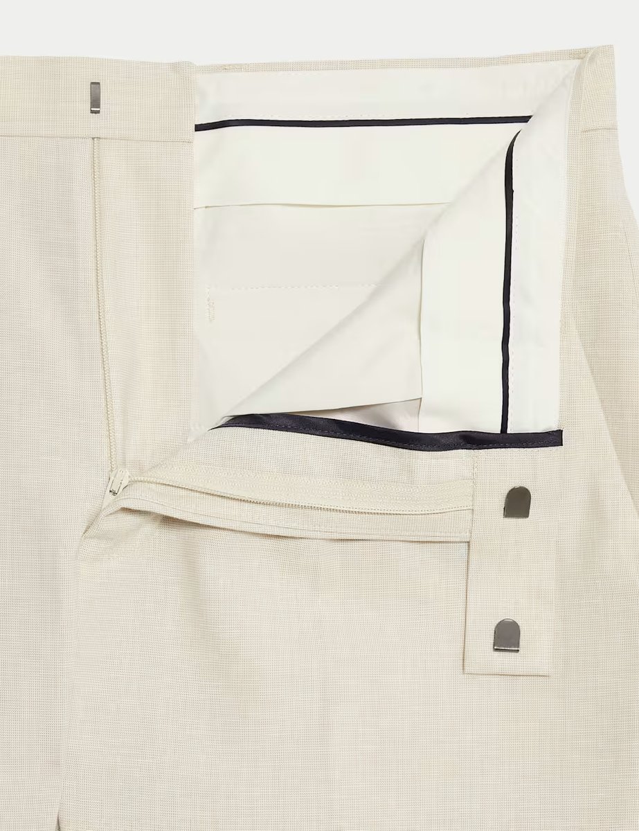 Marks & Spencer M&S Slim Fit Stretch Suit Trousers Stone - 2