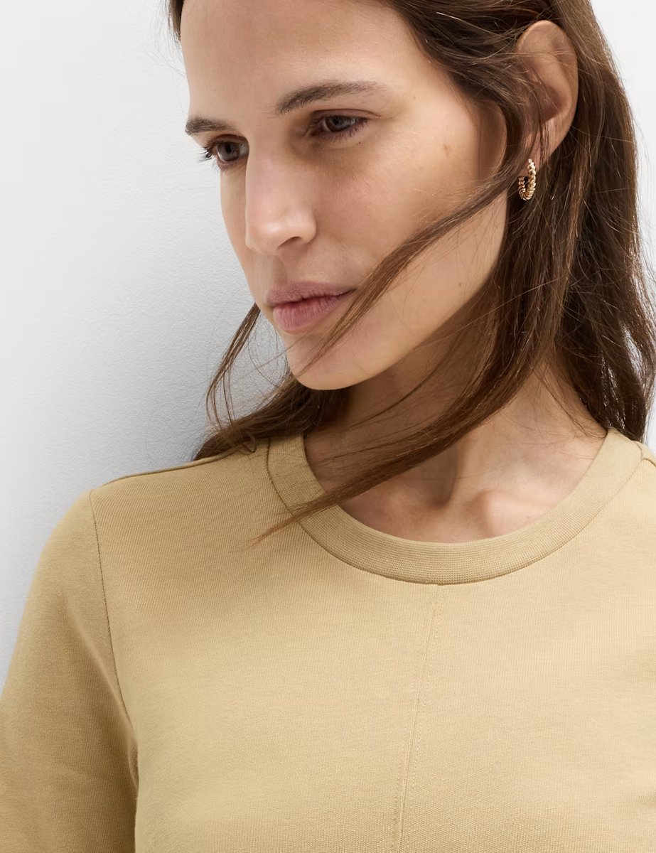 Marks & Spencer M&S Pure Cotton Waisted T-Shirt Caramel - 3