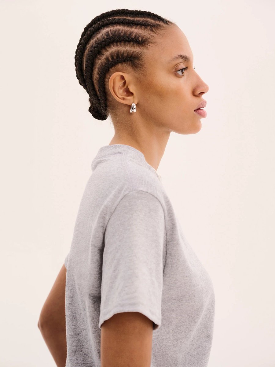 OMNES Jack Boyfriend Tee in Grey marl - 2