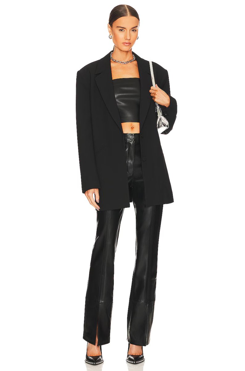 revolve Faux Leather Crop Tube Top - 4