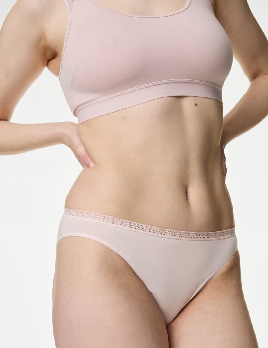 Marks & Spencer M&S 4pk Microfibre High Leg Knickers Soft Pink - 2