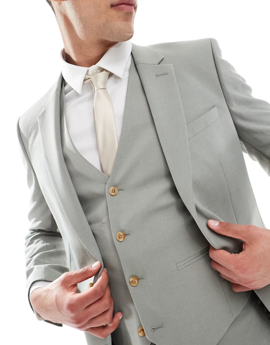 ASOS ASOS DESIGN skinny suit jacket in light green - 2