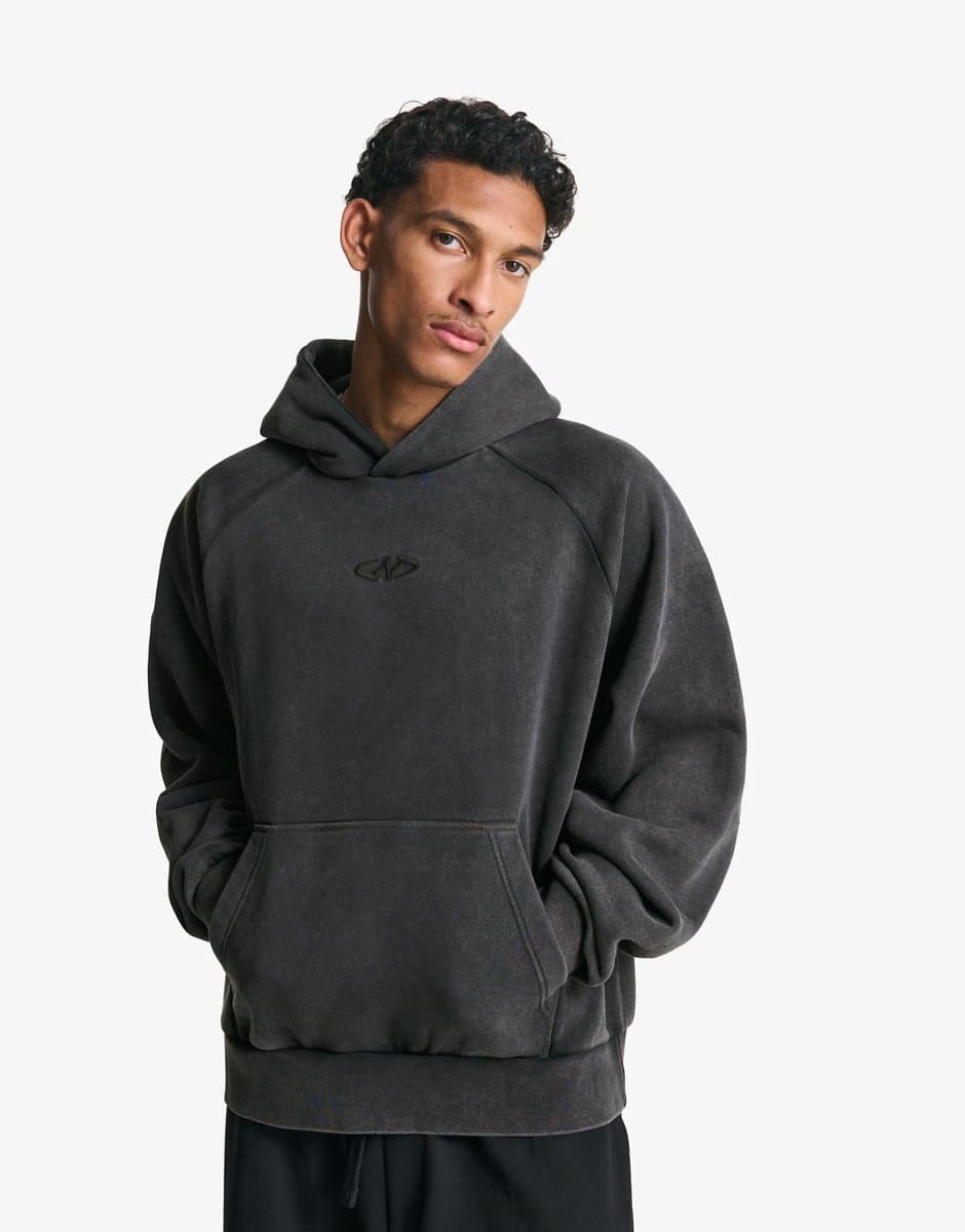 ASOS Bershka Boxy fit hoodie in black&white