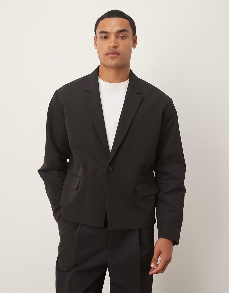 ASOS ASOS Boxy Casual Black Tech Suit Jacket