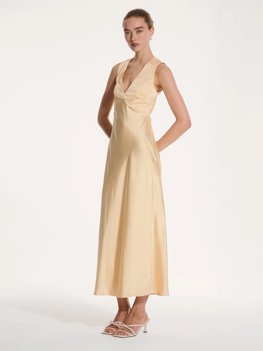 OMNES Nova Dress in Vintage Yellow - 2