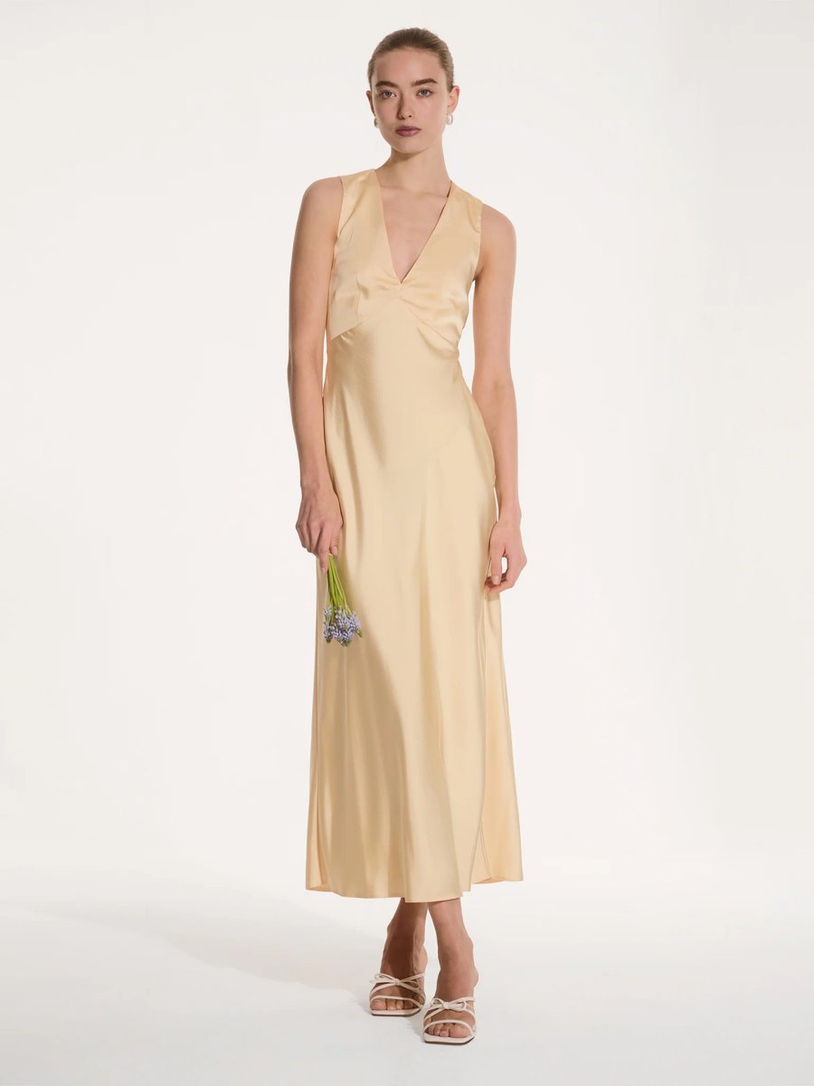 OMNES Nova Dress in Vintage Yellow - 3