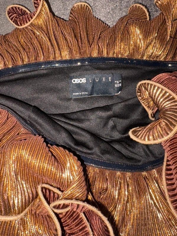 ASOS Gold ruffle body suit asos luxe - 3