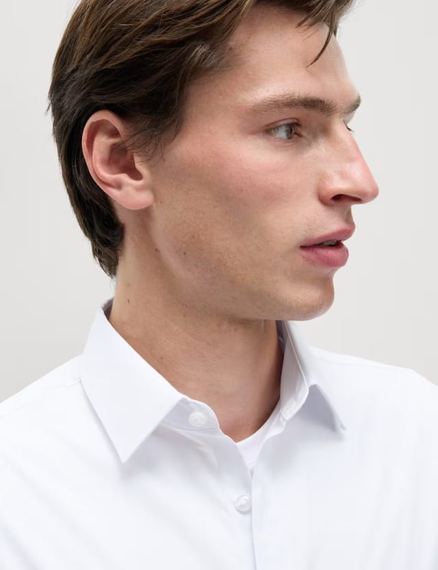 Marks & Spencer M&S 3 Pack Slim Fit Easy Iron Long Sleeve Shirts White - 3