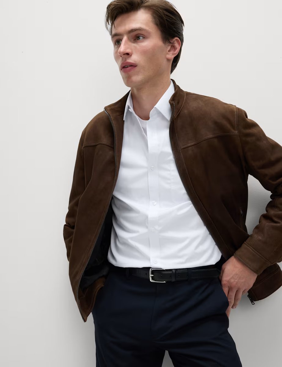 Marks & Spencer M&S 3 Pack Slim Fit Easy Iron Long Sleeve Shirts White - 4