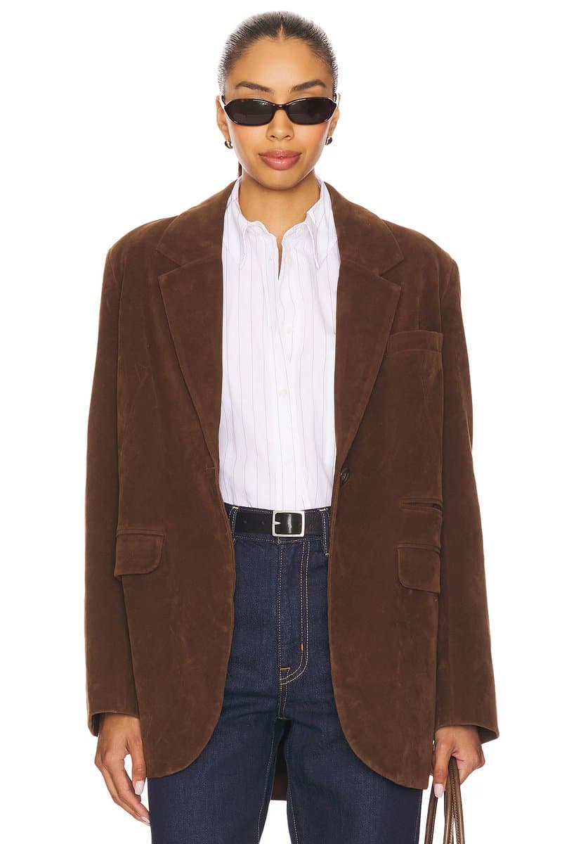 revolve x We The Free Paper Cut Faux Blazer In Brown Bear