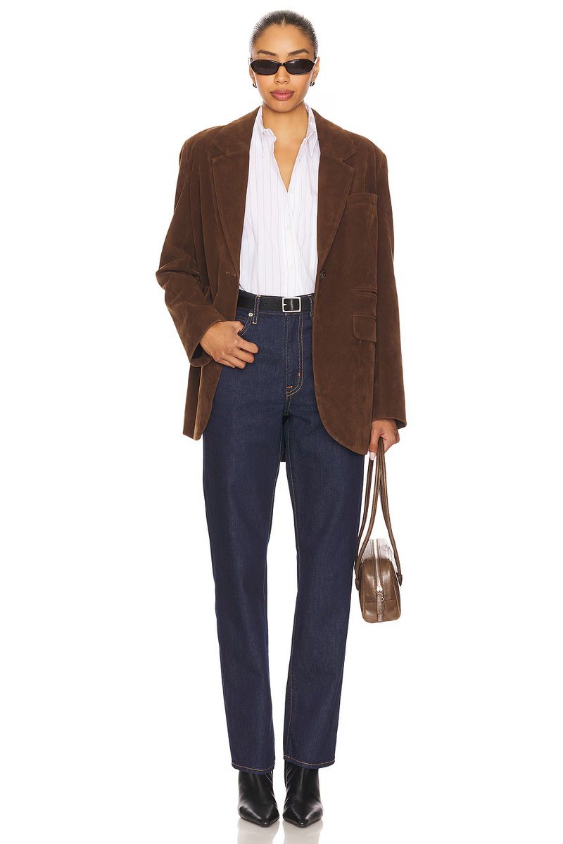 revolve x We The Free Paper Cut Faux Blazer In Brown Bear - 4