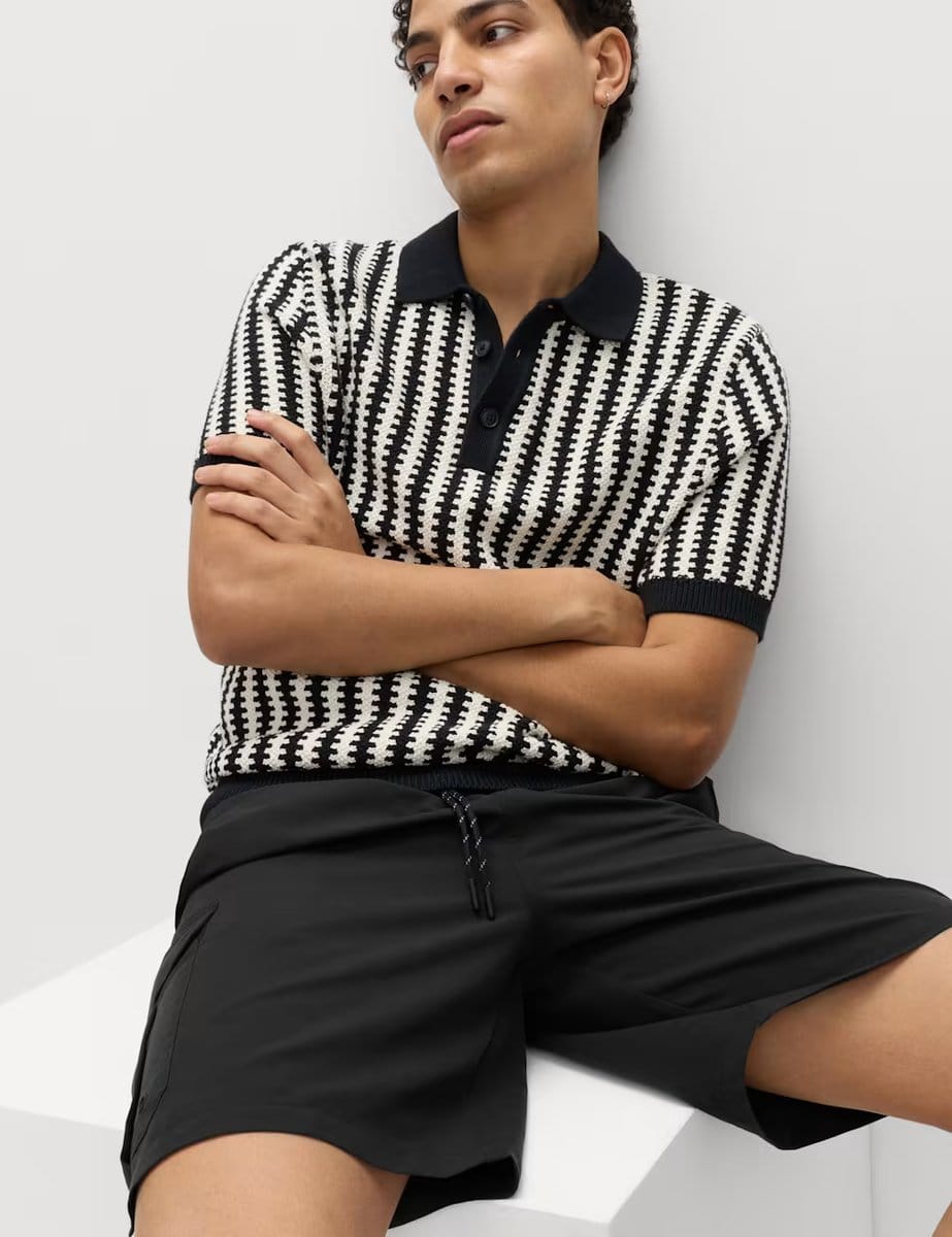 Marks & Spencer M&S Quick Dry Longer Length Cargo Swim Shorts Black - 4
