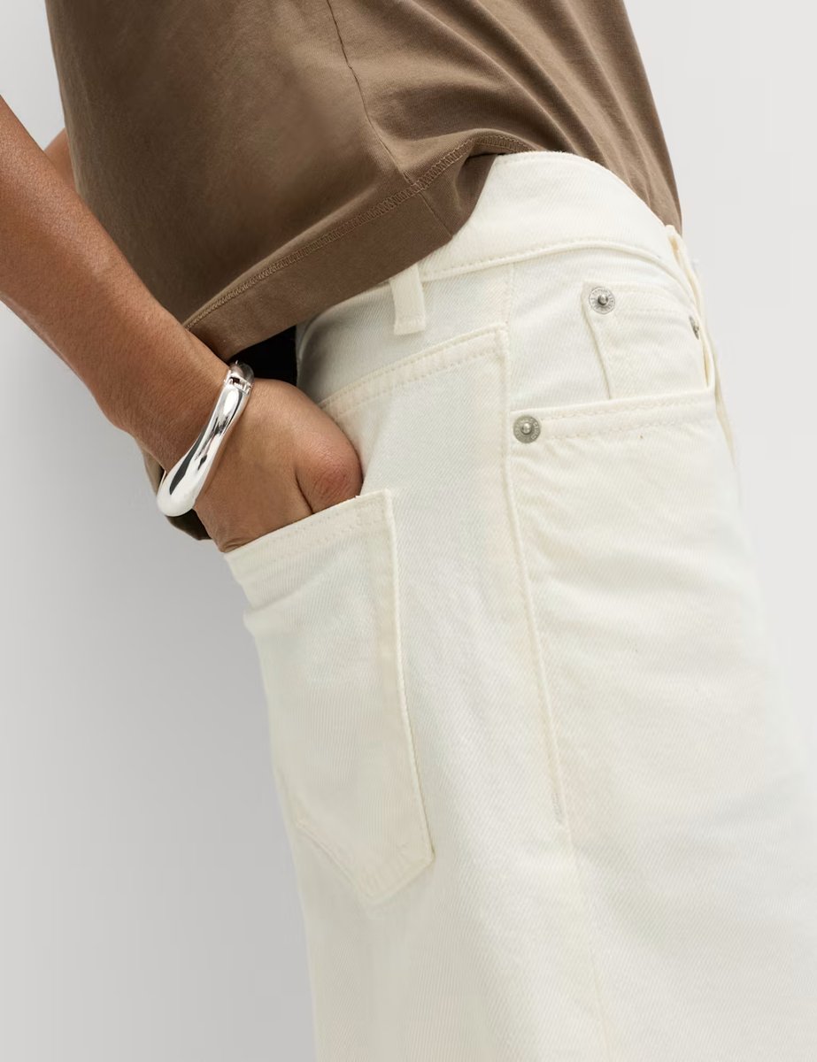 Marks & Spencer M&S Boyfriend Mid Rise Ankle Grazer Jeans Ecru - 3