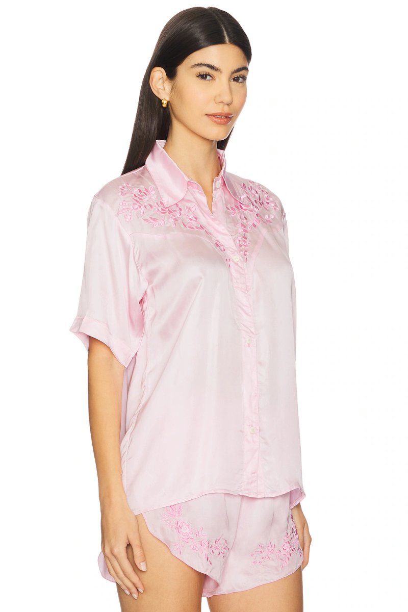 revolve Embroidered Short Sleeve Shirt - 2
